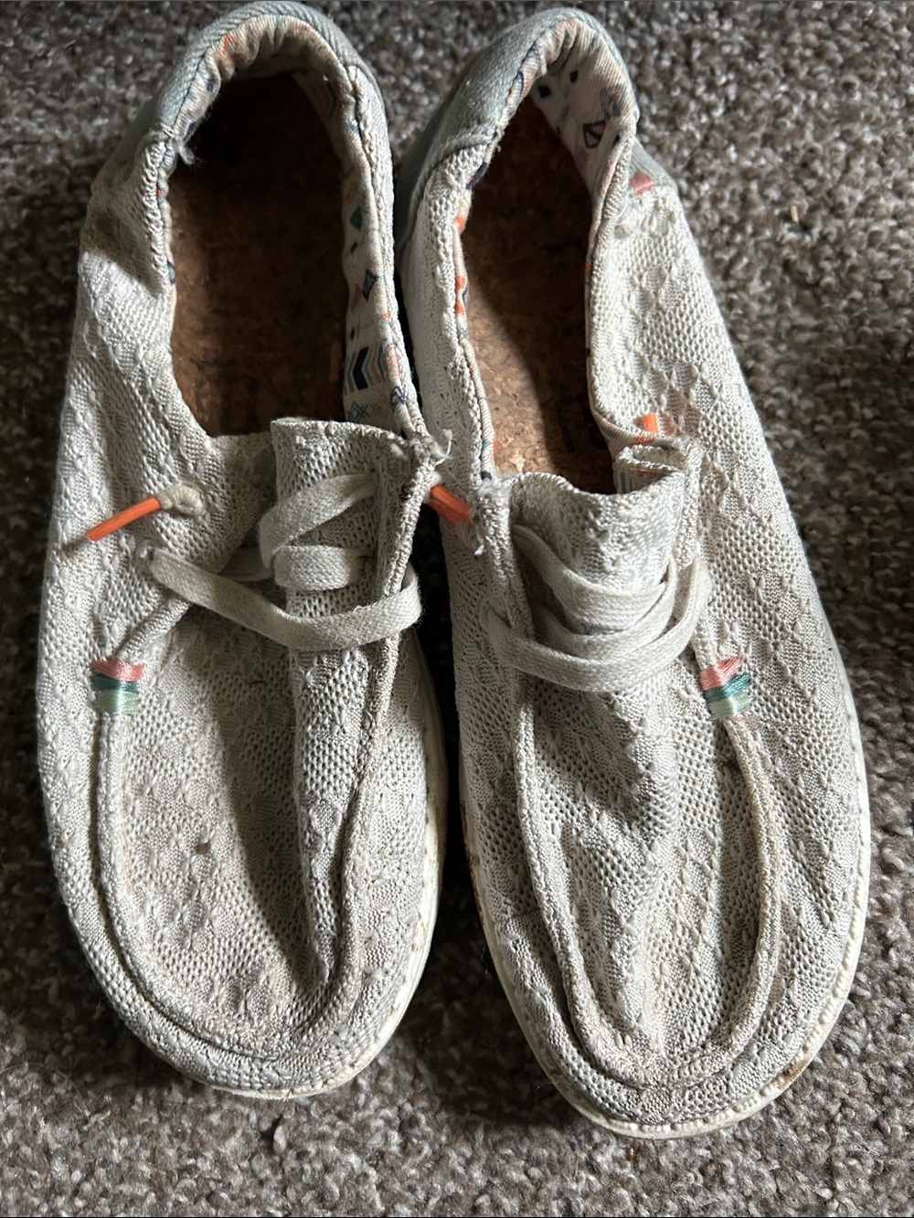 Hey Dude Women's Cream lace Canvas Loafers